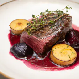Hirschbraten mit Preiselbeeren